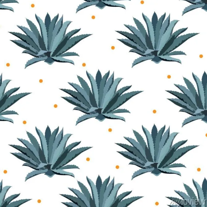 Tapeta: Agawa niebieski wektor wzór. tło dla paczek tequili, pożywienie