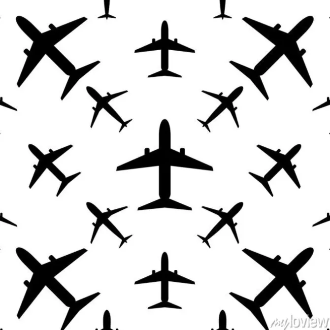 Tapeta: Airplane (aeroplane) icon seamless pattern