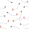 Tapeta: Airplane routes pattern. travel and tourism background. air traffic