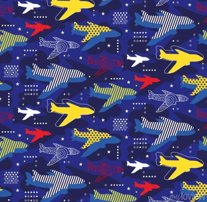 Tapeta: Airplanes seamless pattern geometric style design
