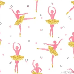 Tapeta: Akwarela bezszwowe balerinki wzór. ilustracji wektorowych.
