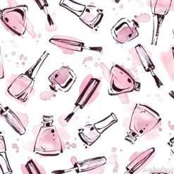 Tapeta: Akwarela bezszwowe wzór z polski paznokci. ilustracja moda