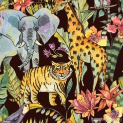 Tapeta: Akwarela dżungli wzór, naturalny egzotyczny tropikalny tekstury