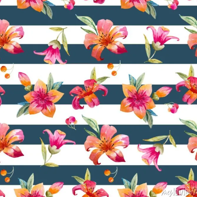 Tapeta: Akwarela kwiatowy wzór wektora