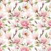 Tapeta: Akwarela magnolia kwiatowy wektor wzór