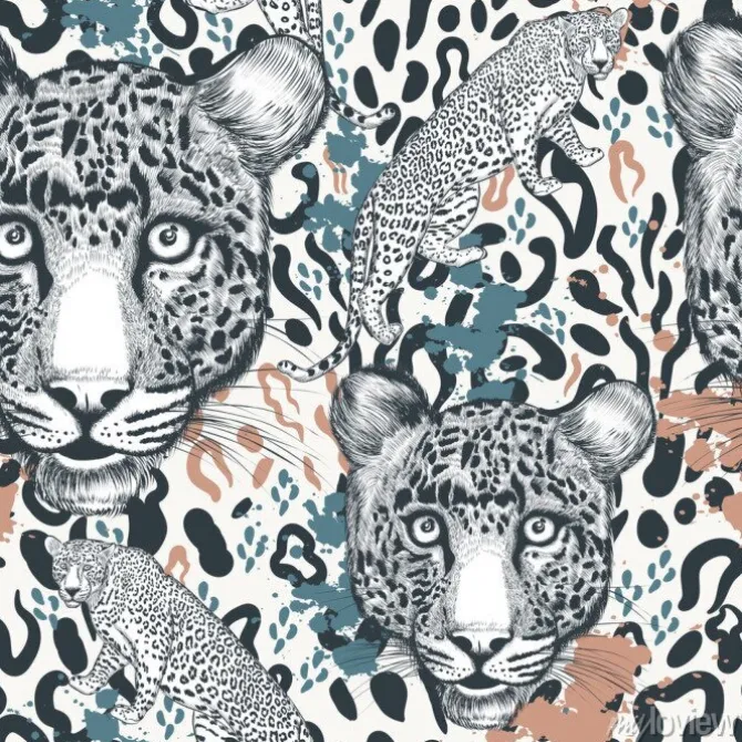 Tapeta: Animal vector print with leopard spoty ornament, wallpaper, pattern