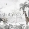 Tapeta: Animals in the forest childrens room wallpaper design