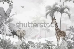 Tapeta: Animals in the forest childrens room wallpaper design