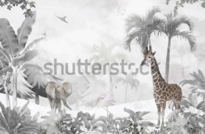 Tapeta: Animals in the forest childrens room wallpaper design