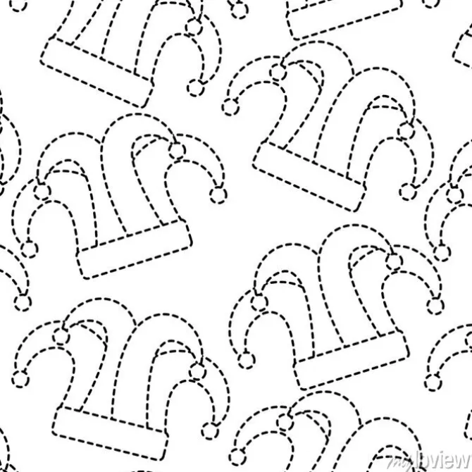 Tapeta: Arlekin kapelusz karnawał akcesorium wzór obrazu wektorowe ilustracja