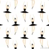 Tapeta: Balerina w czarnej spódniczce baletnicy bezszwowym wzorze na
