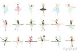 Tapeta: Baleriny trenuje w taniec klasie ustawiającej płaskiej uproszczonej