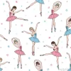 Tapeta: Balet taniec wzór z słodkie baletnice w tutu sukienki i gwiazdy