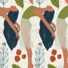 Tapeta: Ballet dancer girl seamless pattern. abstract vector illustration.
