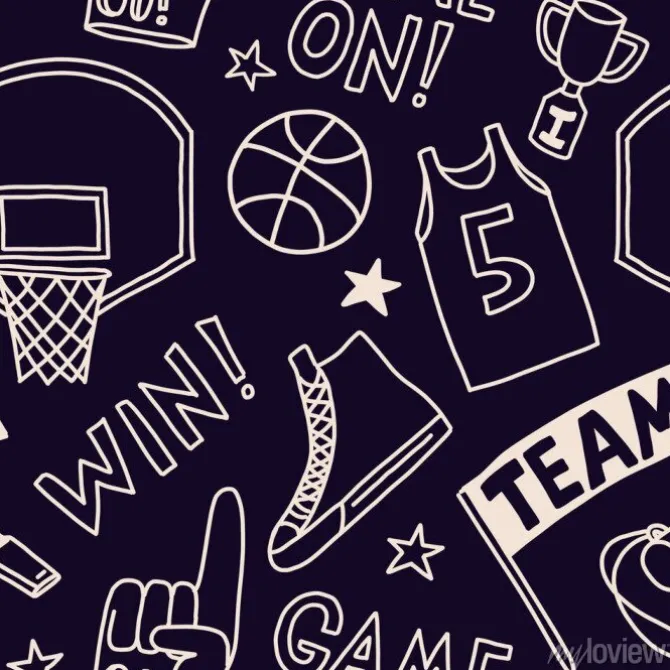 Tapeta: Basketball pattern seamless design graphic