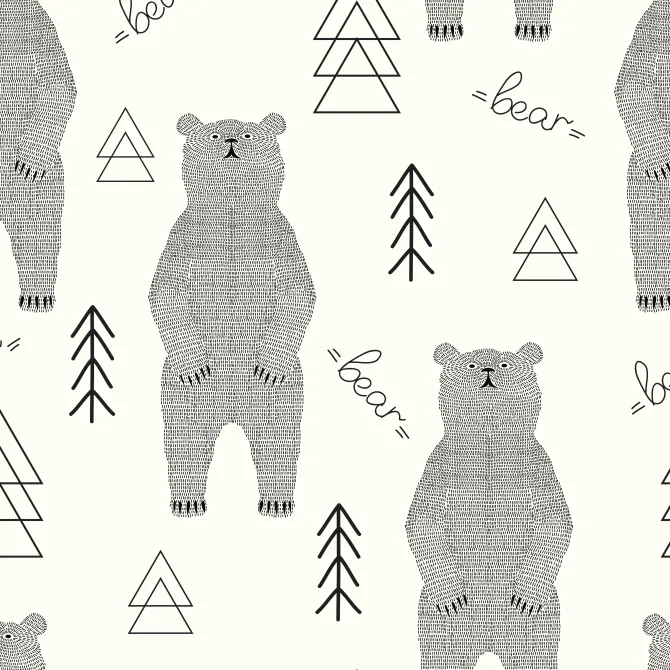 Tapeta: Bear pattern of strokes in the forest