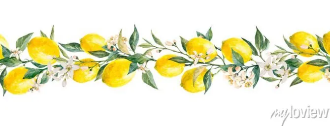 Tapeta: Beautiful horizontal seamless pattern with watercolor yellow