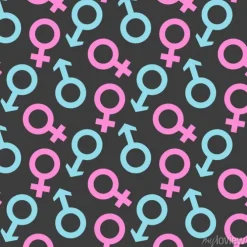 Tapeta: Bez szwu deseń ikonę płci męskiej i żeńskiej.