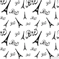 Tapeta: Bez szwu deseń wieża eiffla z rysunkami hearts.hand.