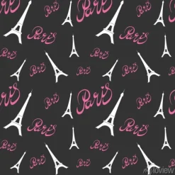 Tapeta: Bez szwu deseń wieża eiffla z rysunkami hearts.hand.