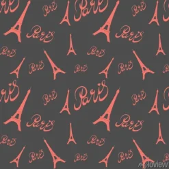 Tapeta: Bez szwu deseń wieża eiffla z rysunkami hearts.hand.