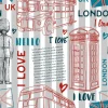 Tapeta: Bez szwu deseń z landmark londyński symbole na paski tle. vintage