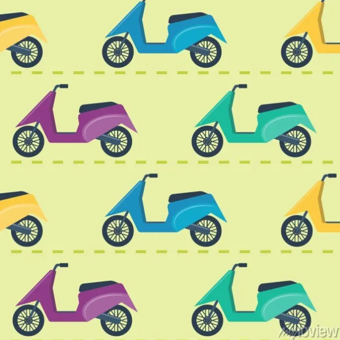 Tapeta: Bez szwu deseń z skuterów
