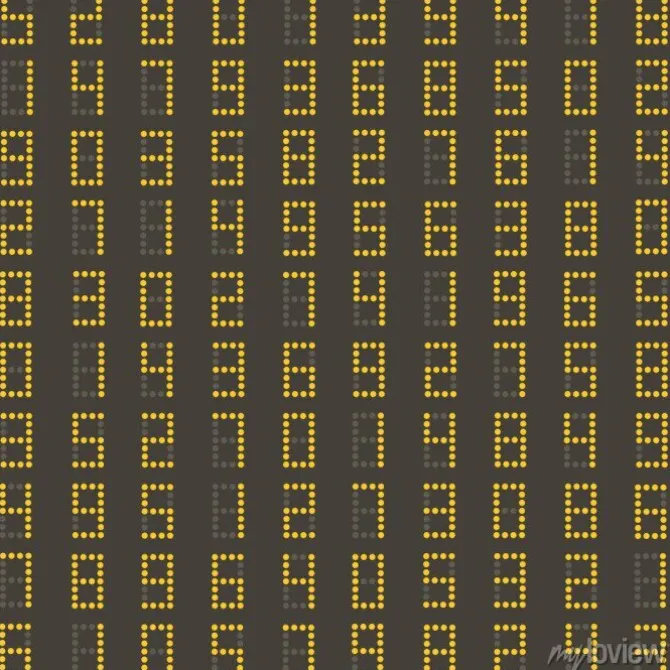 Tapeta: Bez szwu deseń z żółtym numerów na ciemnym tablicy wyników. dobry