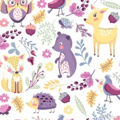 Tapeta: Bez szwu deseń z zwierząt leśnych