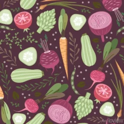 Tapeta: Bez szwu deseń zdrowych warzyw