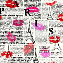 Tapeta: Bez szwu tła deseń. imitacja gazety z halftone słowo paryża.