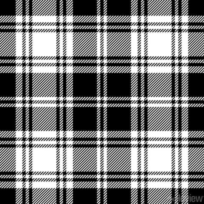 Tapeta: Bez szwu tartan czarno-biały wzór