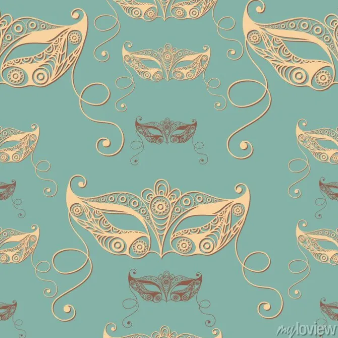 Tapeta: Bezszwowa tekstura z dekoracyjną maską 1