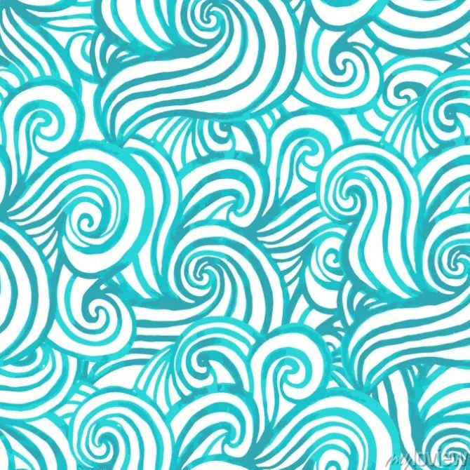 Tapeta: Bezszwowe akwarela fali morskiej r? cznie rysowane wzór, fale