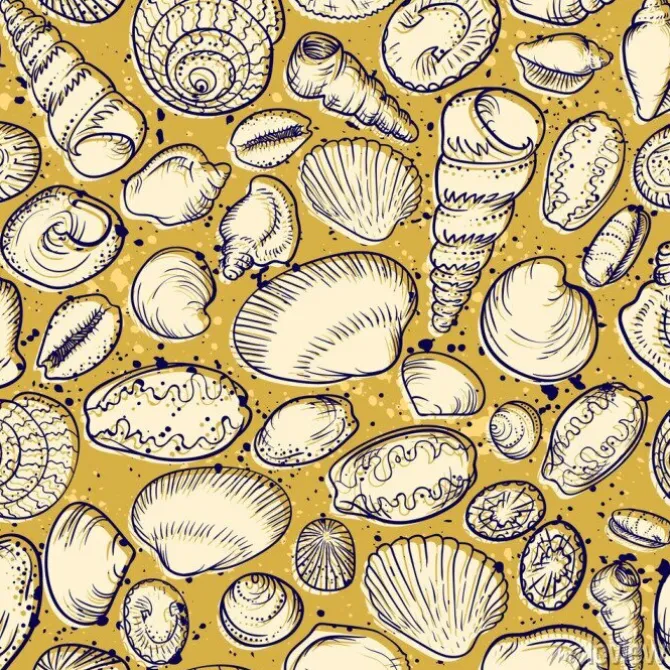 Tapeta: Bezszwowe retro graficzny wzór powłoki