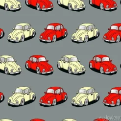 Tapeta: Bezszwowe wektor wzór z ręcznie rysowane uroczych samochodów