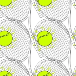 Tapeta: Bezszwowe wzór z tenisem, rakiety, piłkę. r? cznie rysowane,