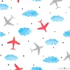 Tapeta: Bezszwowy chłopiec wzór z akwareli samolotami, chmurami i.