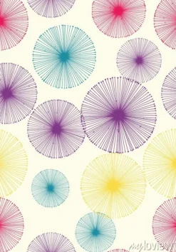 Tapeta: Bezszwowy dandelion wzór z beżowym tłem. wektorowa wielostrzałowa