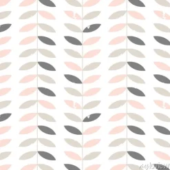 Tapeta: Bezszwowy kwiecisty wzór z textured gałązkami i liśćmi w retro