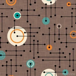 Tapeta: Bezszwowy 1950s retro wzór linie i okręgi dla tkanina projekta,
