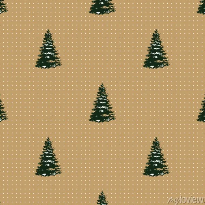 Tapeta: Bezszwowy wesoło bożych narodzeń świąteczny wzór z drzewem