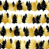 Tapeta: Bezszwowy wzór z czarnymi i złotymi choinkami