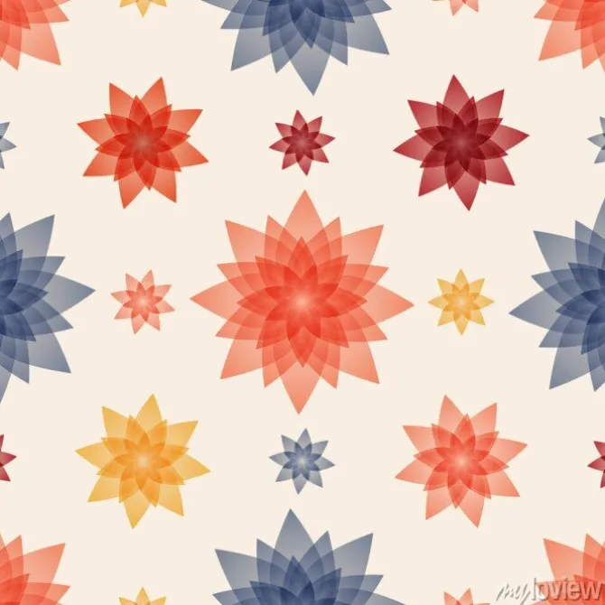 Tapeta: Bezszwowy wzór z kwiecistym wystrojem.