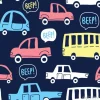 Tapeta: Bezszwowy wzór z ślicznymi samochodami na ciemnym tle