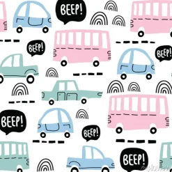 Tapeta: Bezszwowy wzór z ślicznymi samochodami