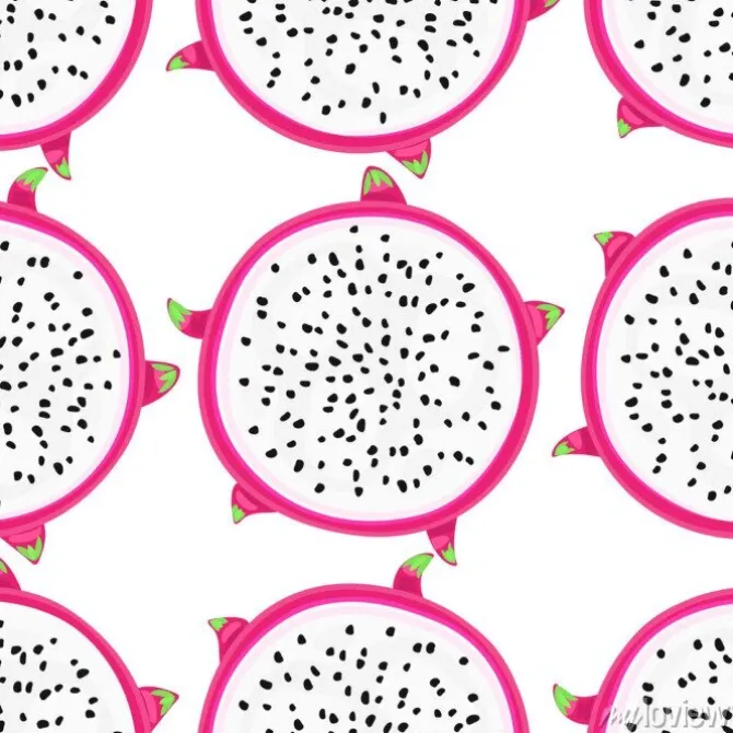 Tapeta: Bezszwowy wzór z tropikalnymi owoc. zdrowy deser. owocowy tło.