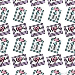 Tapeta: Bicie serca i lista kontrolna ilustracja wektorowa obraz bez