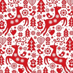 Tapeta: Boże narodzenie ludowe czerwone bez szwu wektora, skandynawskie