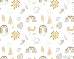 Tapeta: Boho seamless rainbow pattern vector kids